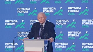 Jarosław Kaczyński podczas przemowy w ramach Krynica Forum 2026