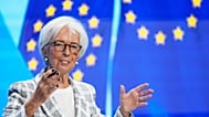 President of European Central Bank Christine Lagarde addresses the media during a news conference after an ECB's governing council meeting in Frankfurt, Germany, Thursday, Oct