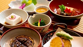 Repas végétariens servis au shukubo, mont Koya.