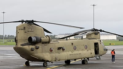 A Boeing CH-47F Chinook helicopter, the same model as the one that has crashed in Bosnia.  File Photo. 12 September 2026