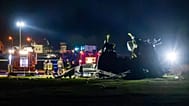 Rettungskräfte nach dem Hubschrauber-Absturz in Bosnien-Herzegowina