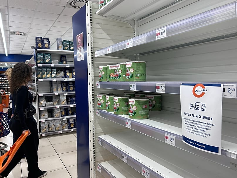 Supermercato in Italia - Avviso di carenza dovuta allo sciopero