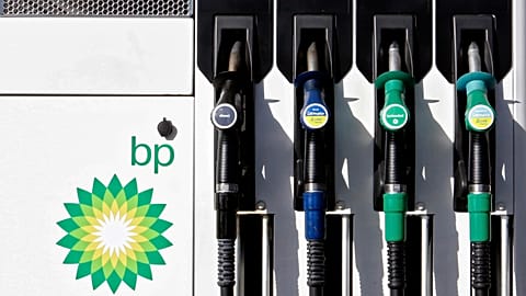 FILE. A pump at a BP petrol station in London, 1 Aug. 2017