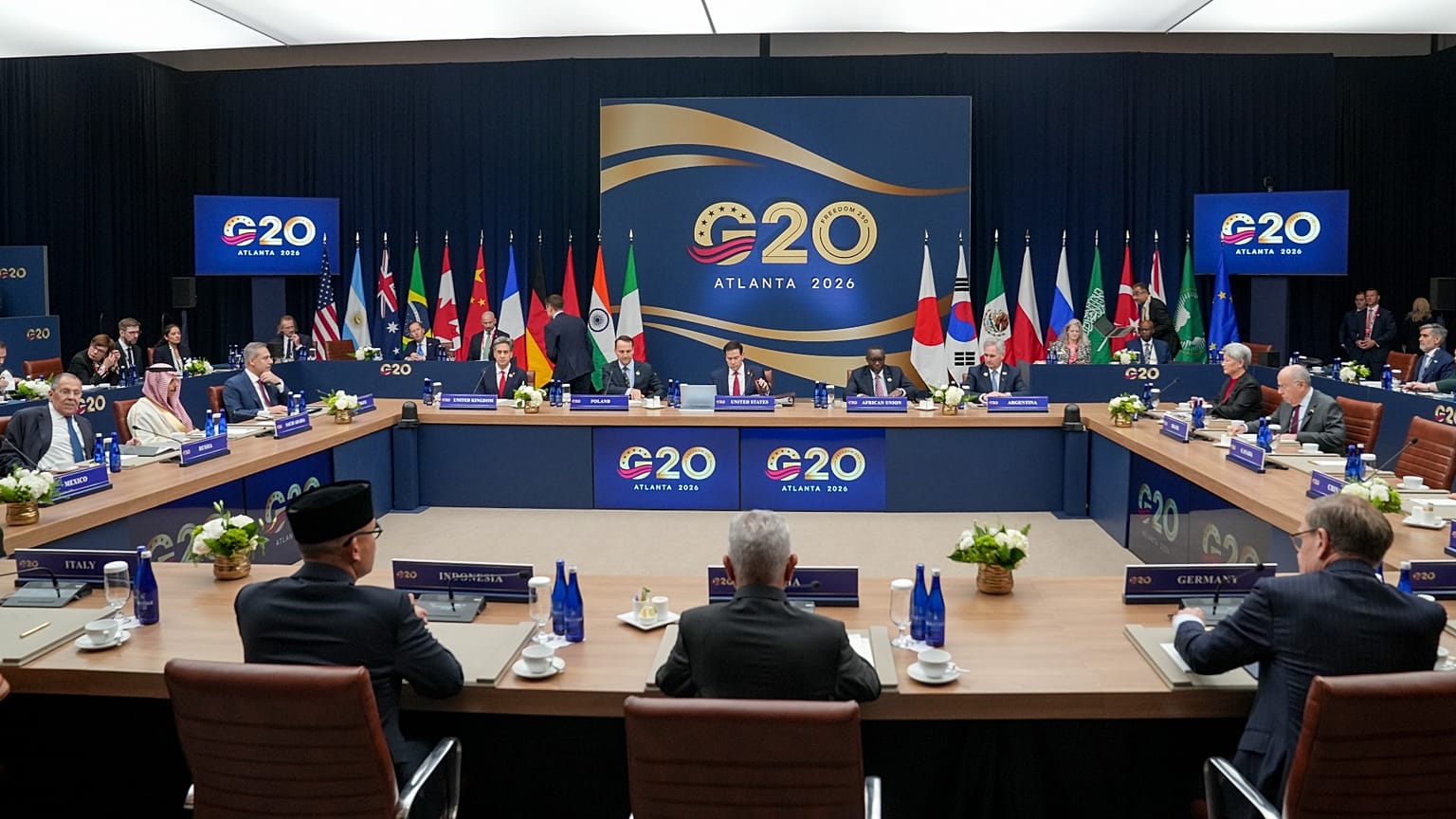 Marco Rubio, Sergei Lavrov and other foreign ministers attend the G20 Foreign Ministers' Meeting in Atlanta, US, on 30 October 2026.