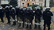 Police officers are guarding the entrance to the Polish Constitutional Court in Warsaw, Poland, Saturday, Oct. 31, 2026.