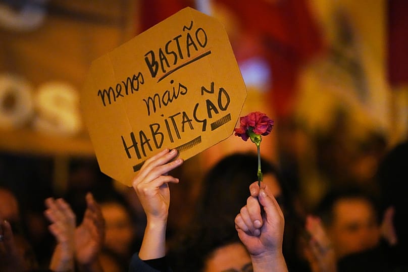 Protestos frente à Assembleia da República, na terça-feira