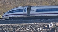 View of the site of wrecked train carriages following a collision between two trains in Urda, Spain, Friday, Oct. 30, 2026.